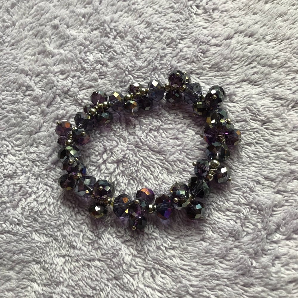 Sparkling Purple Glass Bead Bracelet